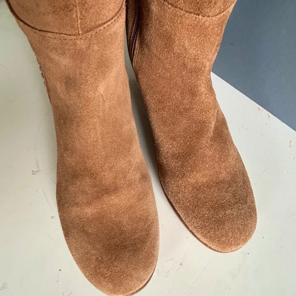Matisse Suede Tan Over The Knee Boots Size 8‎ Braided Tall boho western